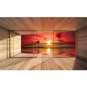 Naplemente  poszter, fotótapéta, Vlies (104 x 70,5 cm)