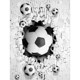   Focilabda téglafallal poszter, fotótapéta, Vlies  (184x254 cm, álló)