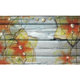 Virág minta  poszter, fotótapéta, Vlies (104 x 70,5 cm)