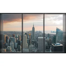   New York ablakból poszter, fotótapéta, Vlies (104 x 70,5 cm)