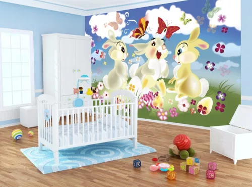 Nyulak poszter, fotótapéta Vlies (368 x 254 cm)