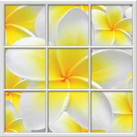   Kazettás virágos vlies poszter, fotótapéta  (312 X 312 cm)