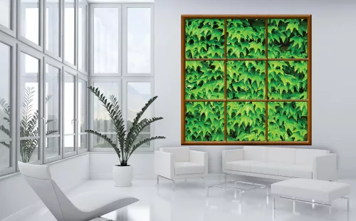 Kazettás virágos vlies poszter, fotótapéta  (312 X 312 cm)