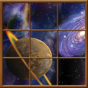   Kazettás virágos vlies poszter, fotótapéta  (208 X 208 cm)