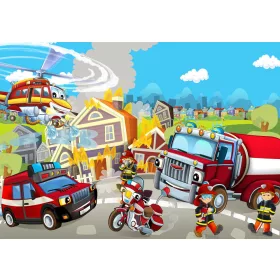 Tűzoltóautó poszter, fotótapéta, Vlies (104 x 70,5 cm)