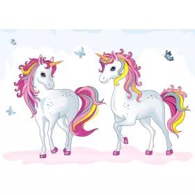 Egyszarvúak poszter, fotótapéta, Vlies (104 x 70,5 cm)