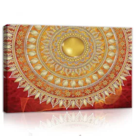   Mandala narancssárga háttérrel, vászonkép, 60x40 cm méretben