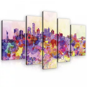   Vászonkép, 5 darabos, New York minimál 170x100 cm méretben