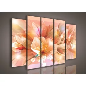 Vászonkép, 5 darabos Virág minta 150x100 cm méretben