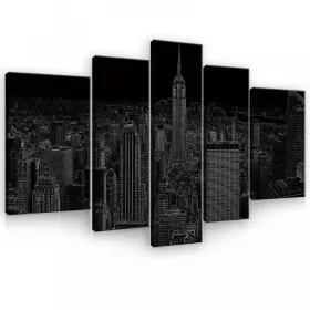   Vászonkép, 5 darabos, New York körvonalai 170x100 cm méretben