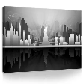   Vászonkép, New York - Szürke absztrakt, 100x75 cm méretben
