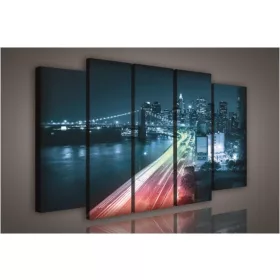   Vászonkép, 5 darabos New York éjszaka 150x100 cm méretben