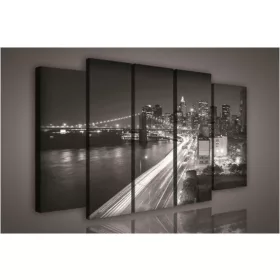   Vászonkép, 5 darabos New York éjszaka 150x100 cm méretben