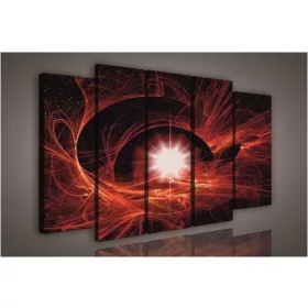 Vászonkép, 5 darabos Piros absztakt 150x100 cm méretben