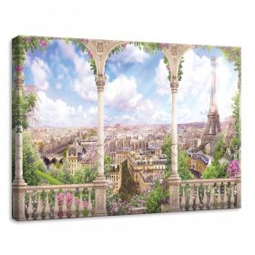   Erkélyről kilátás Párizsra, vászonkép, 70x50 cm méretben