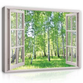   Vászonkép, Kilátás az ablakból, erdő, 100x75 cm méretben