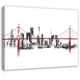 Vászonkép, Golden Gate híd, 100x75 cm méretben