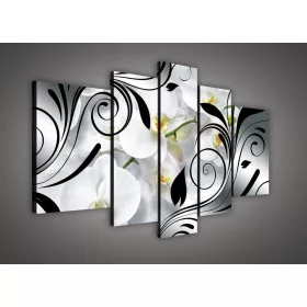 Vászonkép, 5 darabos, Orchideák 170x100 cm méretben