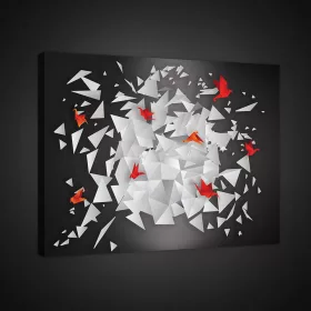 Vászonkép, Origami madarak, 80x60 cm méretben
