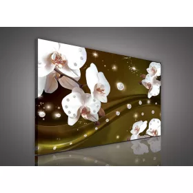   Vászonkép, Orchidea sárgás háttéren, 100x75 cm méretben