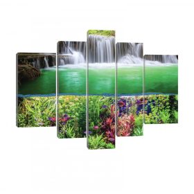 Vászonkép, 5 darabos, Vízesés 170x100 cm méretben