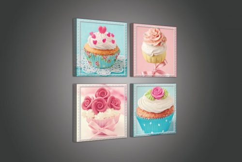 Vászonkép 4 darabos, Muffin 50x50 cm méretben
