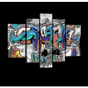 Vászonkép, 5 darabos, Graffiti 170x100 cm méretben