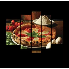 Vászonkép, 5 darabos, Pizza 170x100 cm méretben
