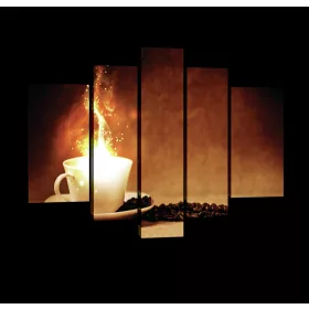 Vászonkép, 5 darabos, Kávé varázs 170x100 cm méretben