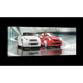 Autók vászonkép, 145x45 cm méretben