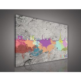 Vászonkép, Párizs absztrakt, 100x75 cm méretben