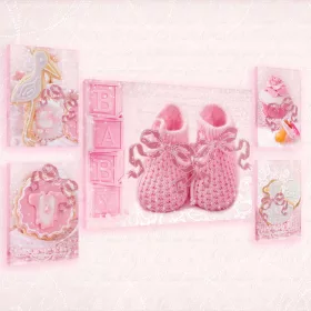   Vászonkép, 5 darabos Babaváró variálható elrendezésben