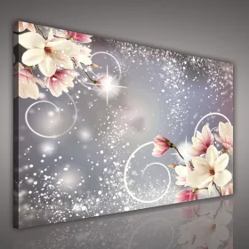   Vászonkép, Magnólia szürke háttéren, 100x75 cm méretben
