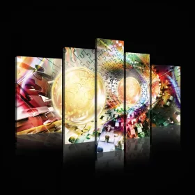  Vászonkép, 5 darabos, Gömbök puzzle alagútban 170x100 cm méretben