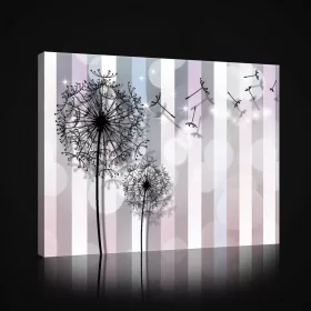   Vászonkép, Pitypangok csíkos háttérrel, 100x75 cm méretben