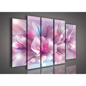 Vászonkép, 5 darabos Virág 150x100 cm méretben