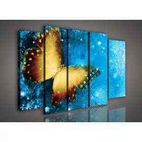 Vászonkép, 5 darabos Pillangó 150x100 cm méretben