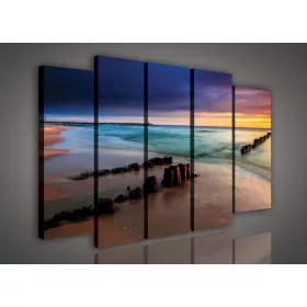   Vászonkép, 5 darabos Tengeri naplemente 150x100 cm méretben