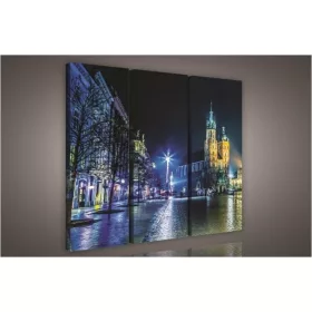   Város az esti fényekben, 3 darabos vászonkép, 90x80 cm méretben