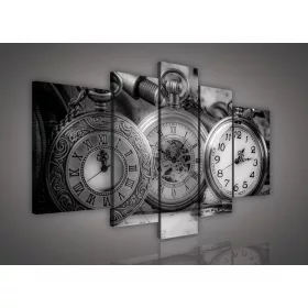 Vászonkép, 5 darabos, Órák 170x100 cm méretben
