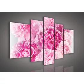 Vászonkép, 5 darabos, Bazsarózsák 170x100 cm méretben