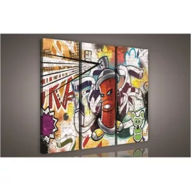 Graffiti, 3 darabos vászonkép, 90x80 cm méretben