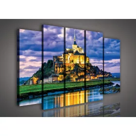   Vászonkép, 5 darabos Mont-Saint-Michel kolostor 150x100 cm méretben