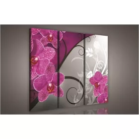 Orchidea minta, 3 darabos vászonkép, 90x80 cm méretben