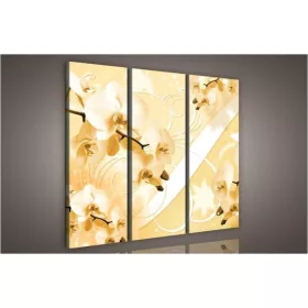 Orchidea minta, 3 darabos vászonkép, 90x80 cm méretben