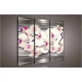   Orchidea absztrakt, 3 darabos vászonkép, 90x80 cm méretben