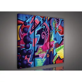 Graffiti, 3 darabos vászonkép, 90x80 cm méretben