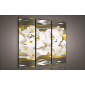   Orchidea absztrakt, 3 darabos vászonkép, 90x80 cm méretben