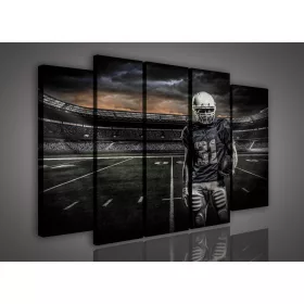   Vászonkép, 5 darabos Rugby játékos a pályán 150x100 cm méretben