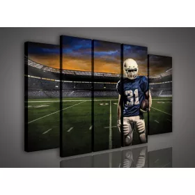   Vászonkép, 5 darabos Rugby játékos a pályán 150x100 cm méretben